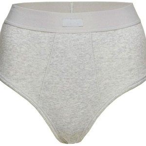 SKIMS High-Waisted Cotton Rib Briefs Light Heather Gray NEW Size S ~ FAST SHIP!